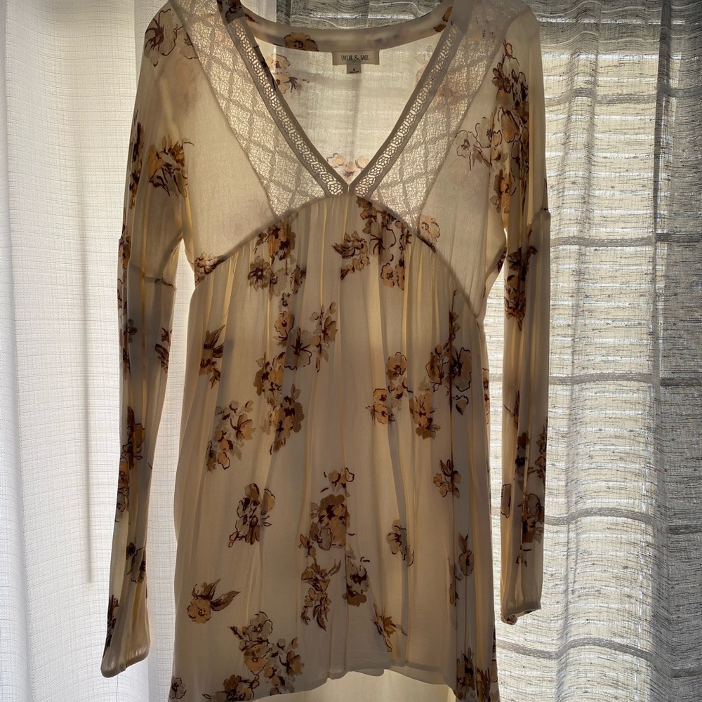 Off white, long sleeve dress.